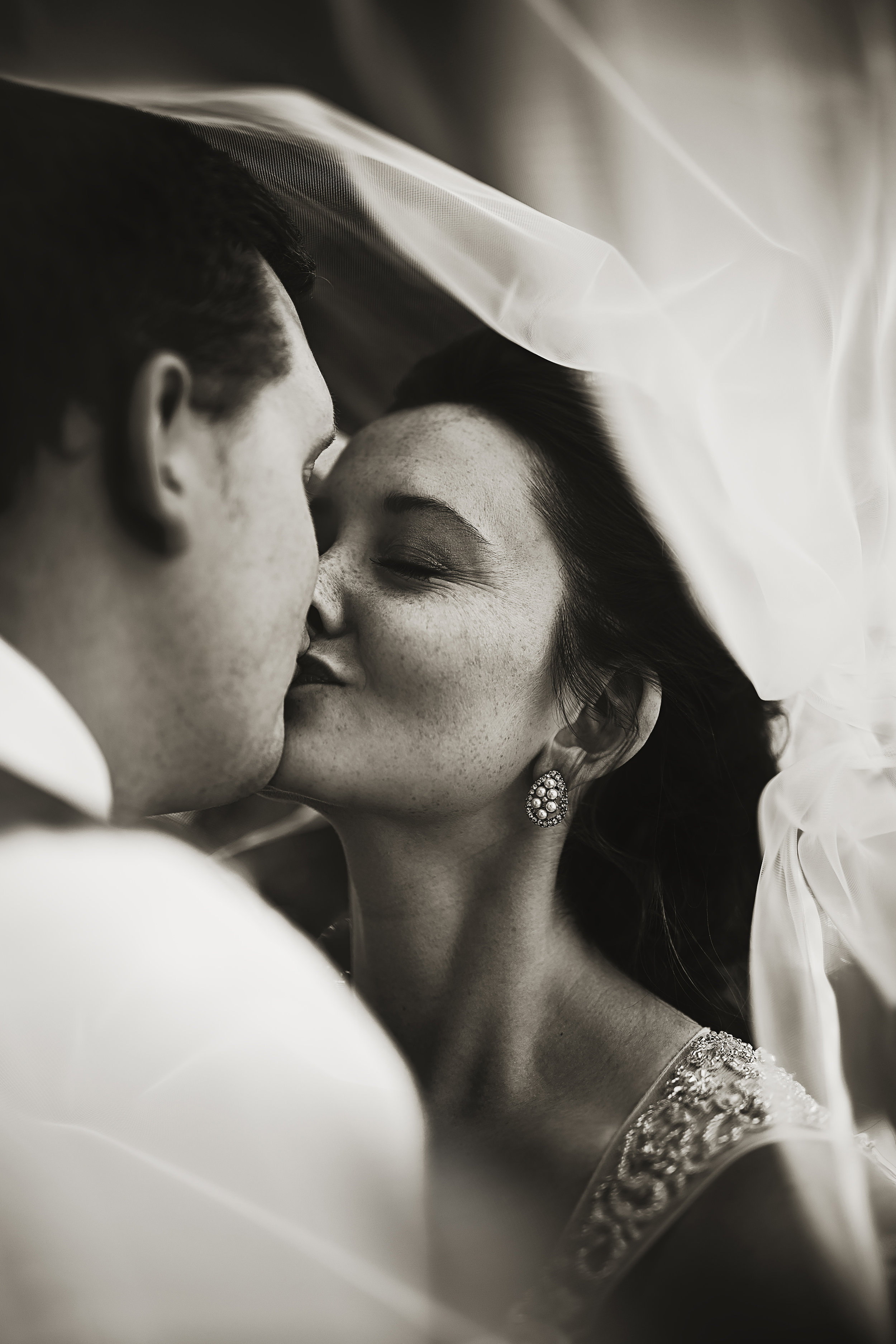 A quiet wedding kiss